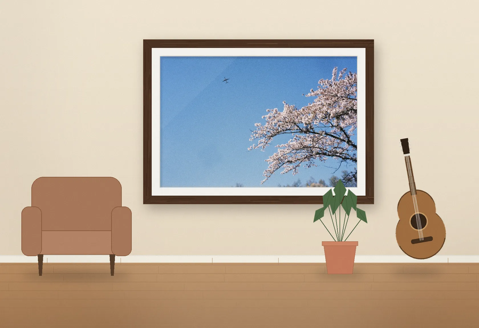 A cosy living-room wall